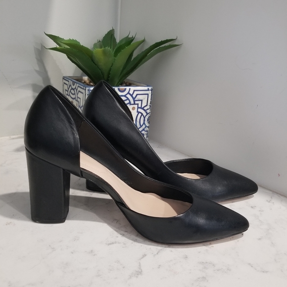 👠ALDO LEATHER POINTY TOE HEELS - Picture 4 of 8